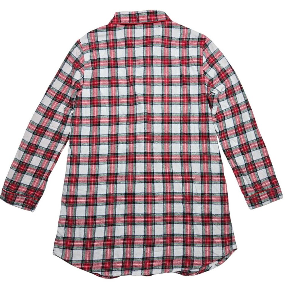 Disney Pajama Top Womens Medium Pink Button Up Minnie Mouse Plaid Long Sleeve - Picture 11 of 14